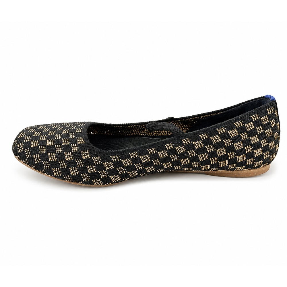 Rothy's The Square Mary Jane Flats Women 11 Wren Black Camel Checkerboard Ballet - Picture 7 of 8